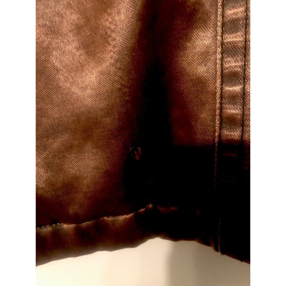 Vintage Pirelli Womens Jacket 42 Bomber Brown Satin Zipper Snap Pockets - Picture 14 of 14